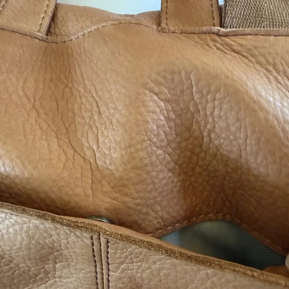 American Leather Company Co Cognac Brown Leather Backpack Purse Bag Day Trip